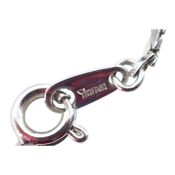 Crown Trifari Signed Square Silver Tone Rhinestone Pendant on Serpentine Chain 2 - Picture 3 of 13